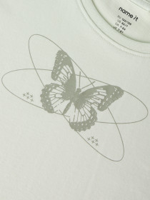 NAME IT T-shirt Veen Pale Aqua Butterfly